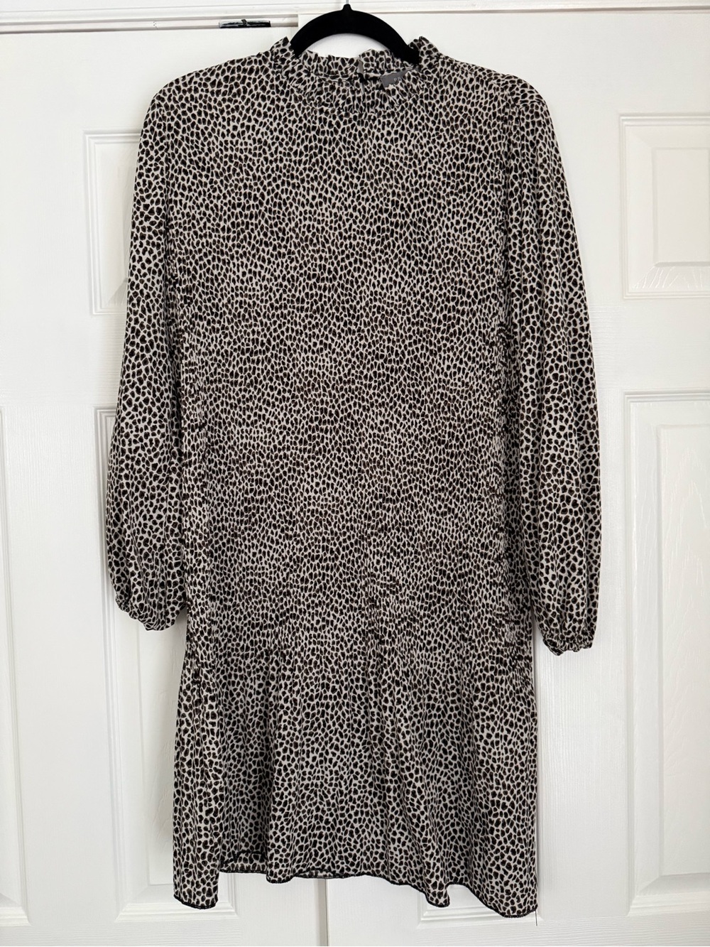 Leopard Long Sleeve Mini Dress, Size 6